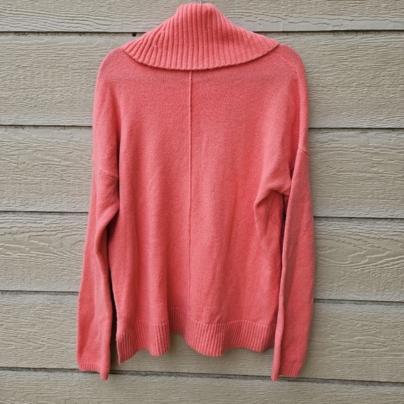 Gap coral pink turtleneck cowl wool blend sweater XL - Picture 2 of 8